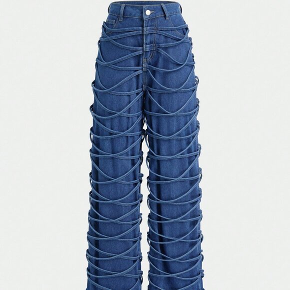 Denim - Blue Straight Leg Women's Denim Jeans